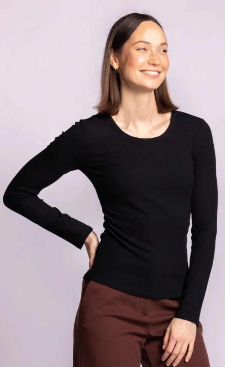 Pink Martini Seraphina Ribbed Long Sleeve Top