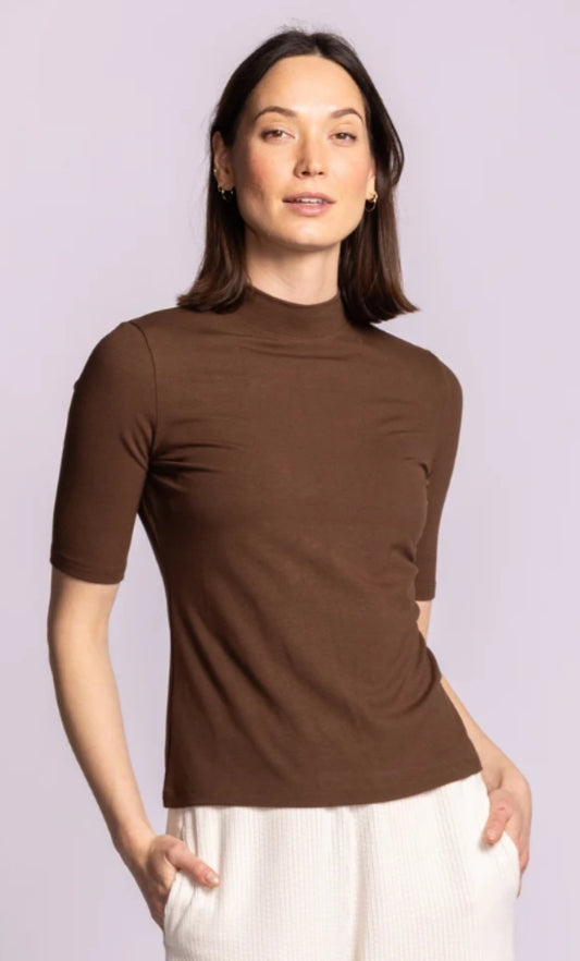 Pink Martini Raquel Mock Neck Top