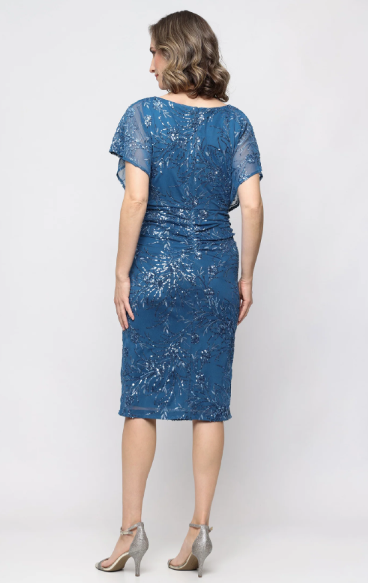 Tule Blouson Dress With Sequins
