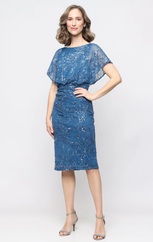 Tule Blouson Dress With Sequins