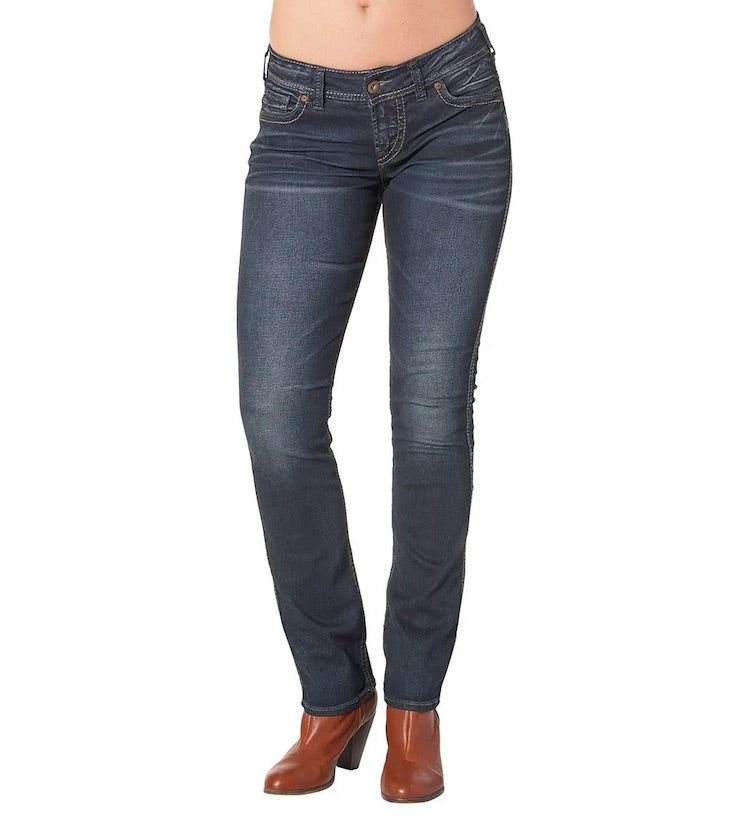 Elyse Mid-Rise Straight Jeans