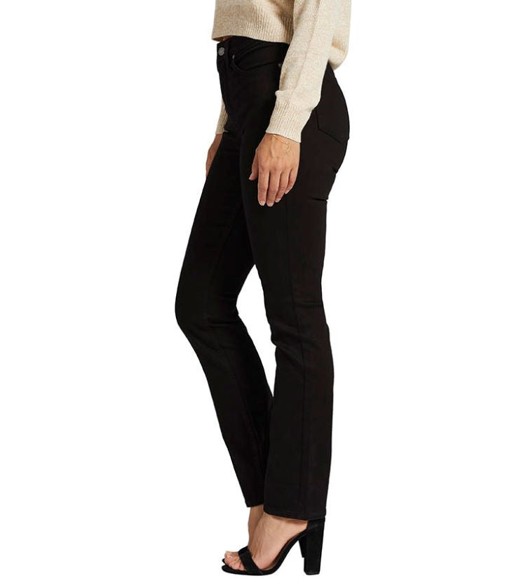 Silver Jeans Style: L88410INB531 Infinite Fit High Rise Black Straight Leg Side View