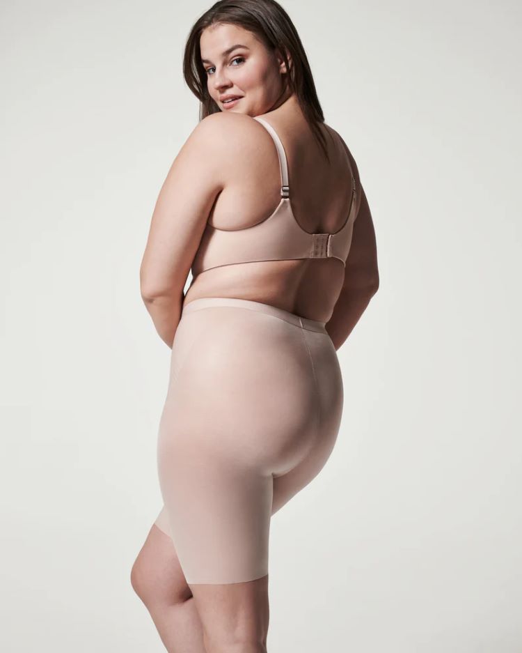 Spanx Style: 10234R,Thinstincts® 2.0 Mid-Thigh Short, champagne, back view