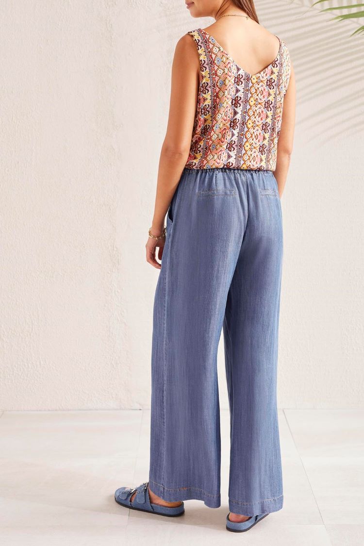 Tribal Style: 5493O/4954, Flowy Pull-On Wide Leg Pants, back view