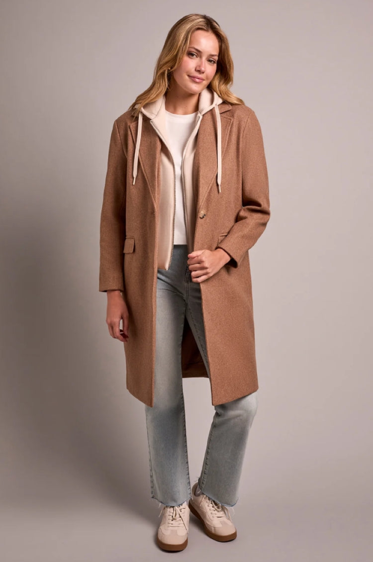 Tribal Knit Coat with Fooler Hood