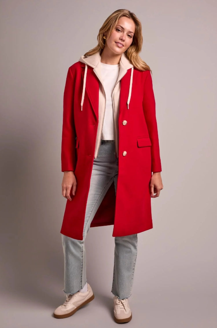 Tribal Knit Coat with Fooler Hood