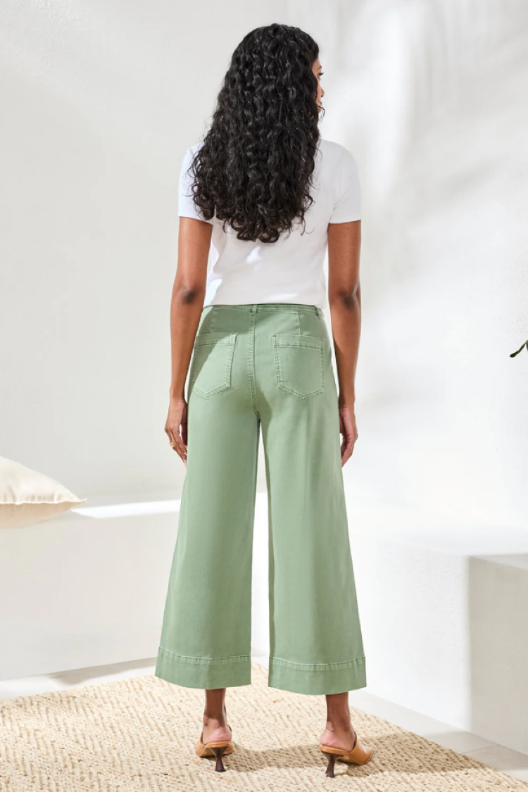High Rise Cropped Palazzo Pants