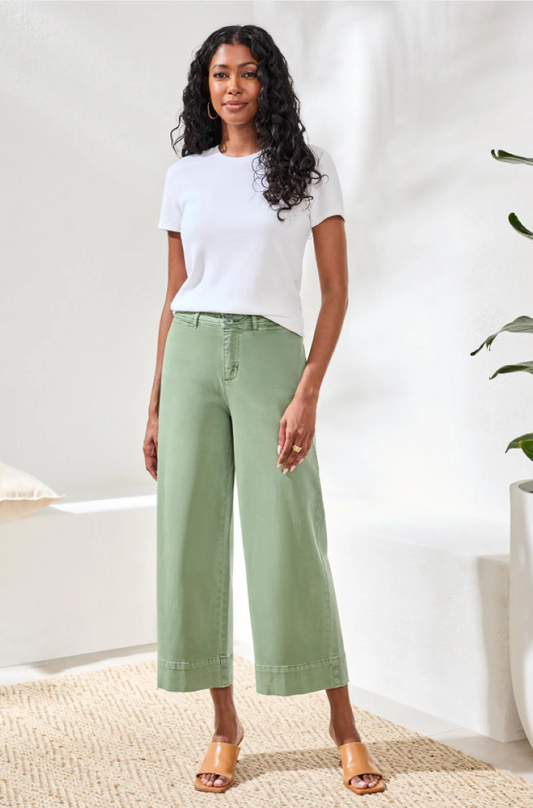 High Rise Cropped Palazzo Pants