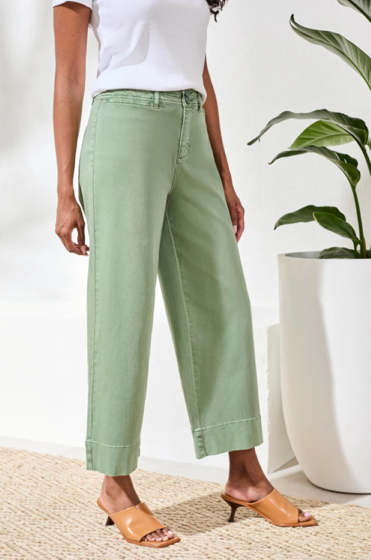 High Rise Cropped Palazzo Pants