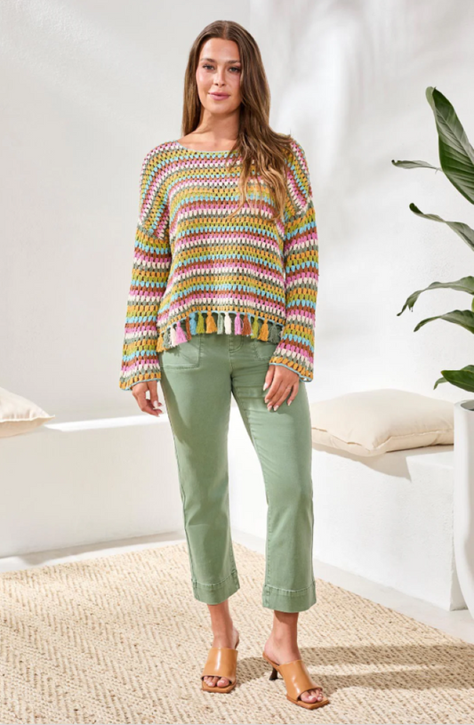 Crocheted Bell Sleeve Sweater