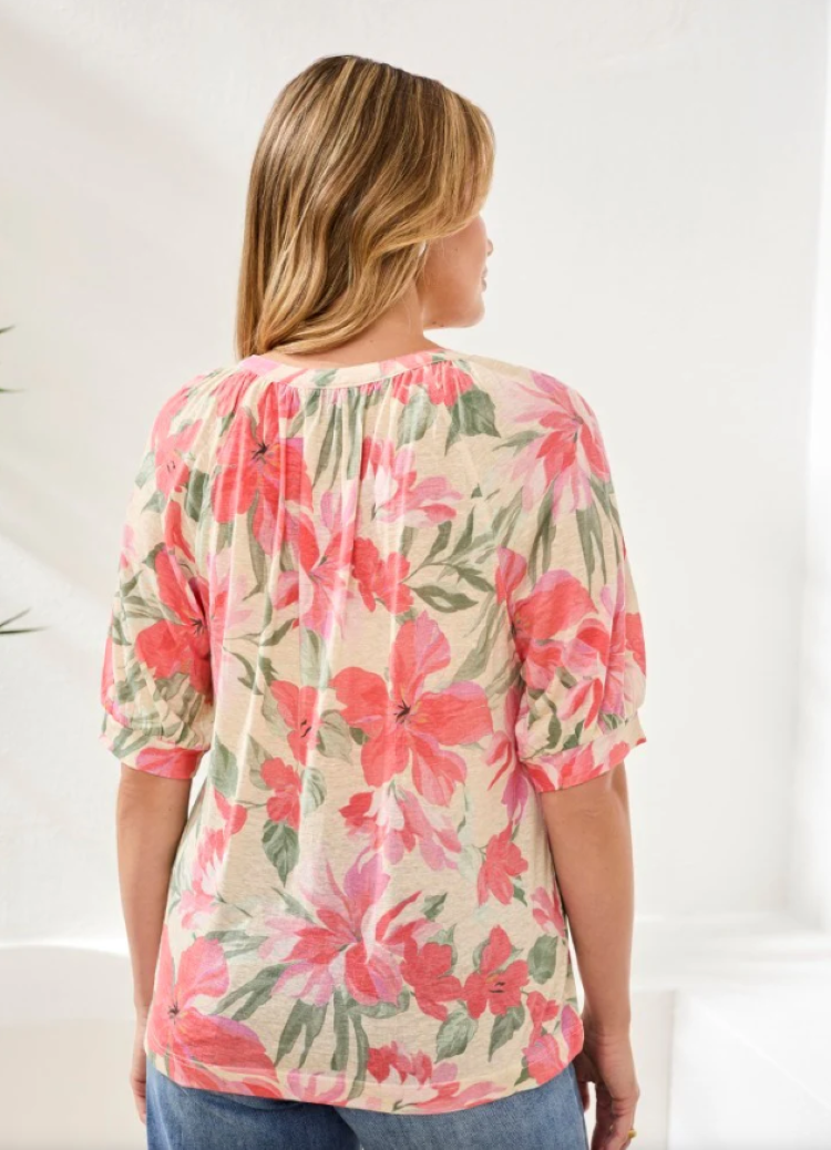 Elbow Sleeve Floral Top