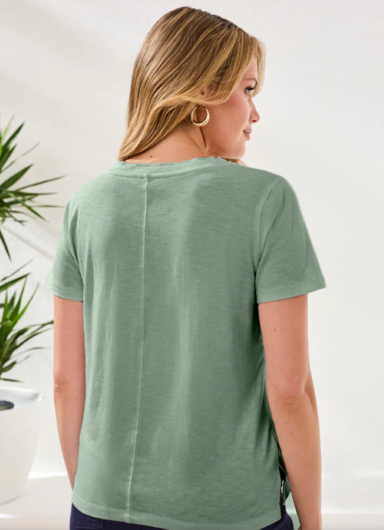 V-Neck Tee With Double Trim