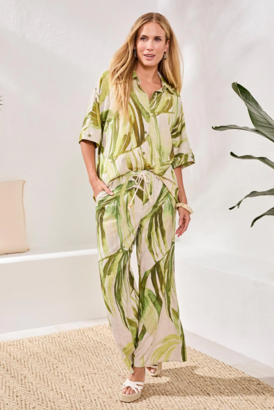 Linen Elbow Sleeve Blouse