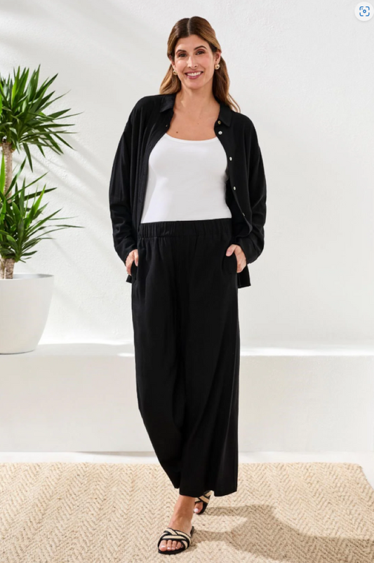 Flowy Linen Ankle Pants