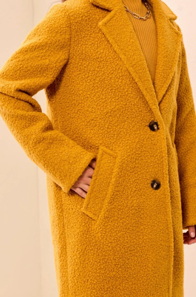 Tribal Boucle Mid-Length Coat
