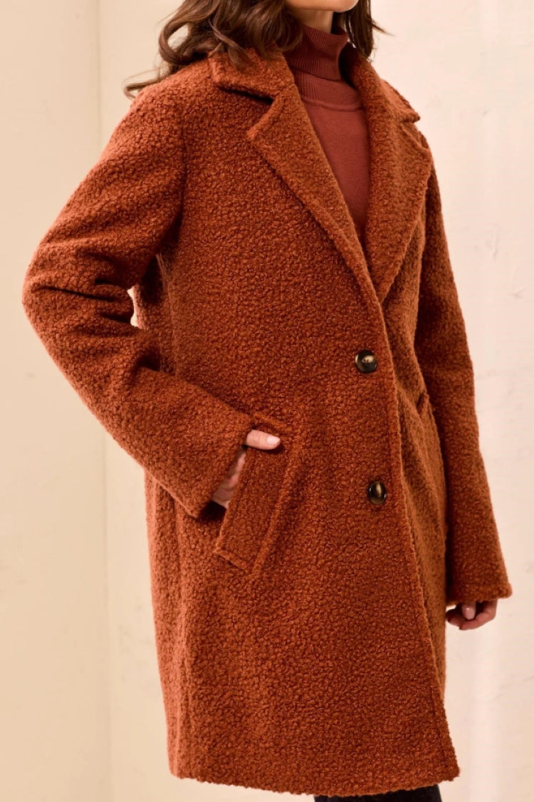 Tribal Boucle Mid-Length Coat