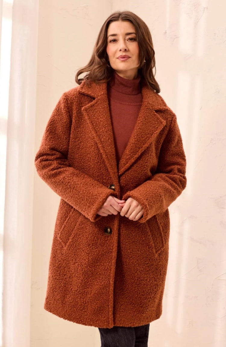 Tribal Boucle Mid-Length Coat