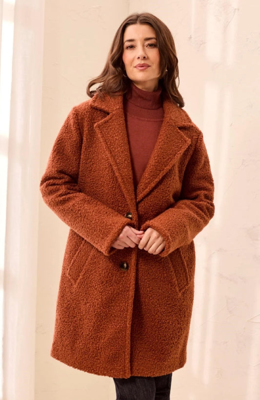 Tribal Boucle Mid-Length Coat