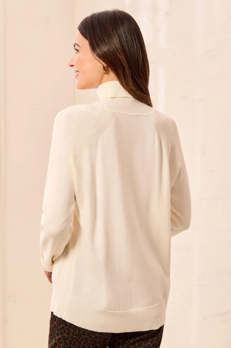 Tribal Mock Neck Raglan Sweater
