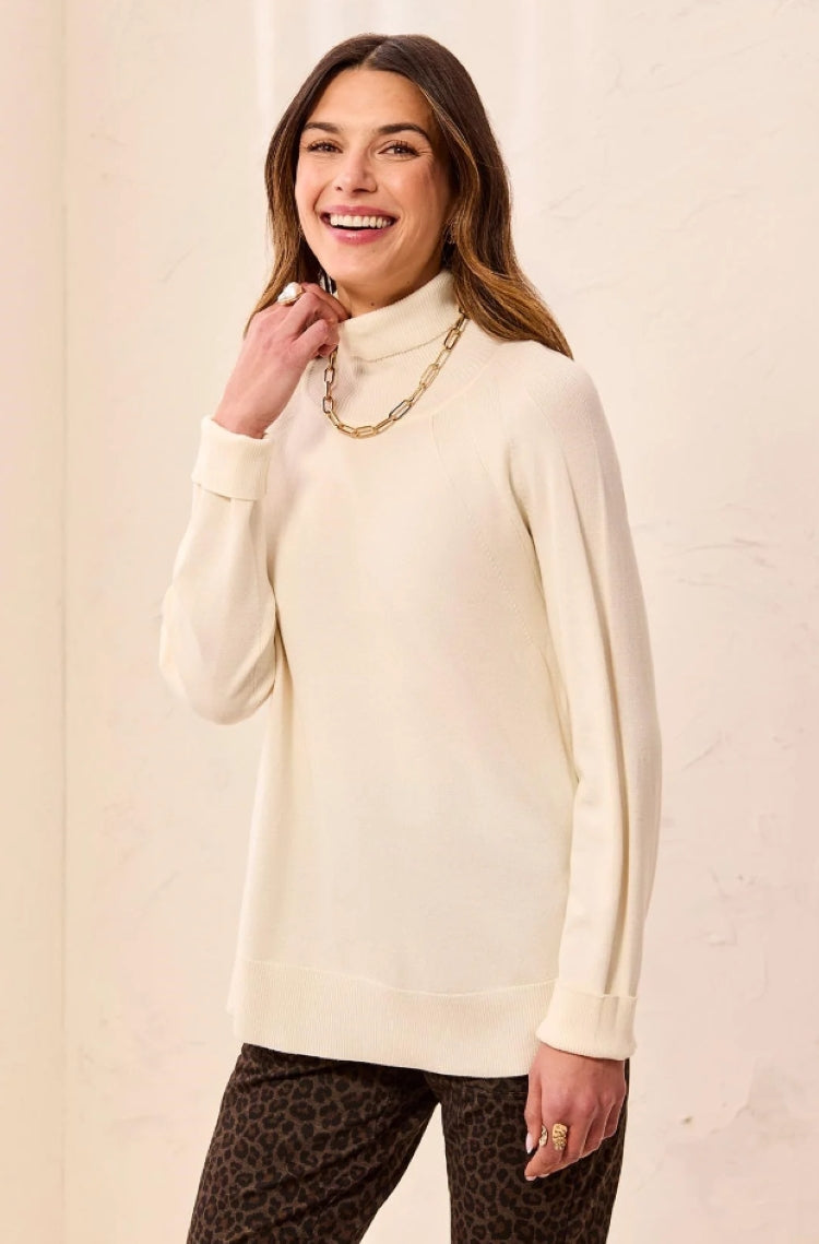 Tribal Mock Neck Raglan Sweater