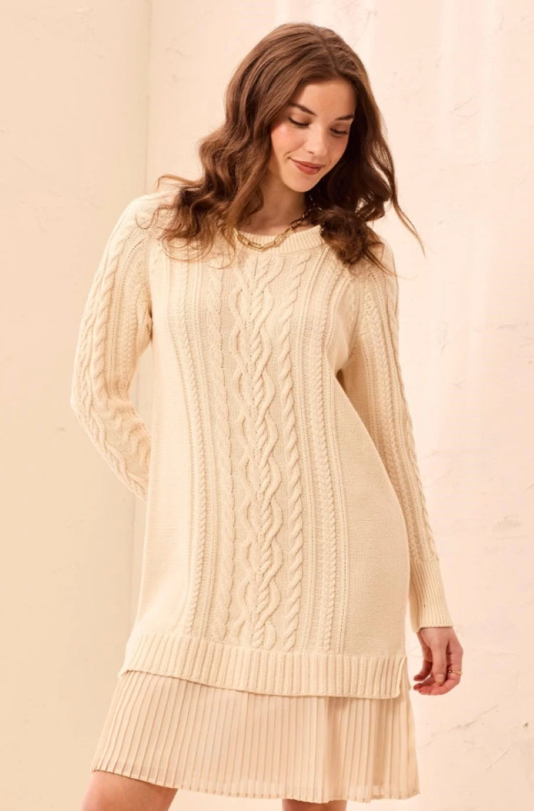 Tribal Cable Knit Sweater Dress