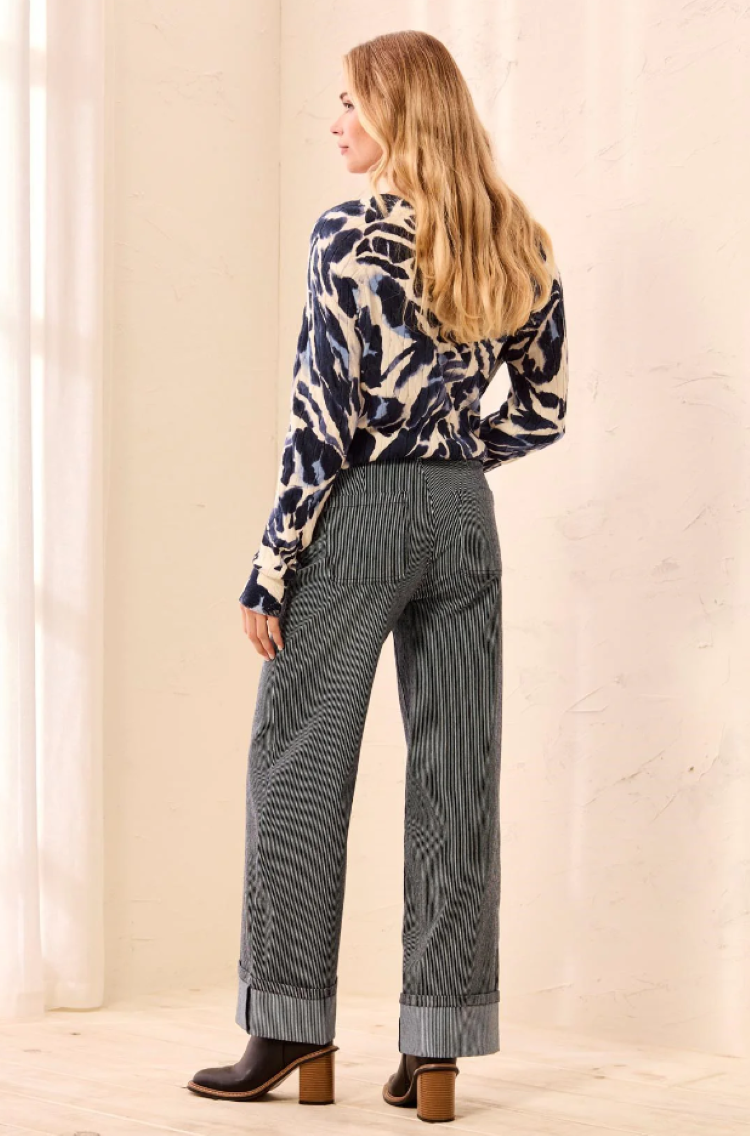 Striped Wide Leg Trousers