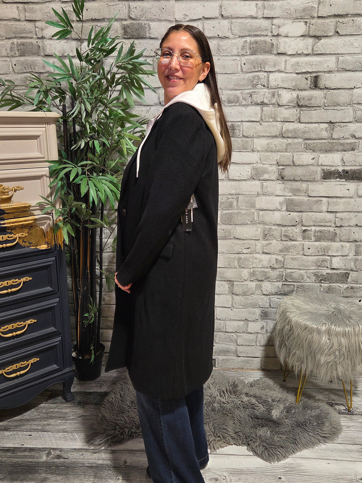 Tribal Knit Coat with Fooler Hood