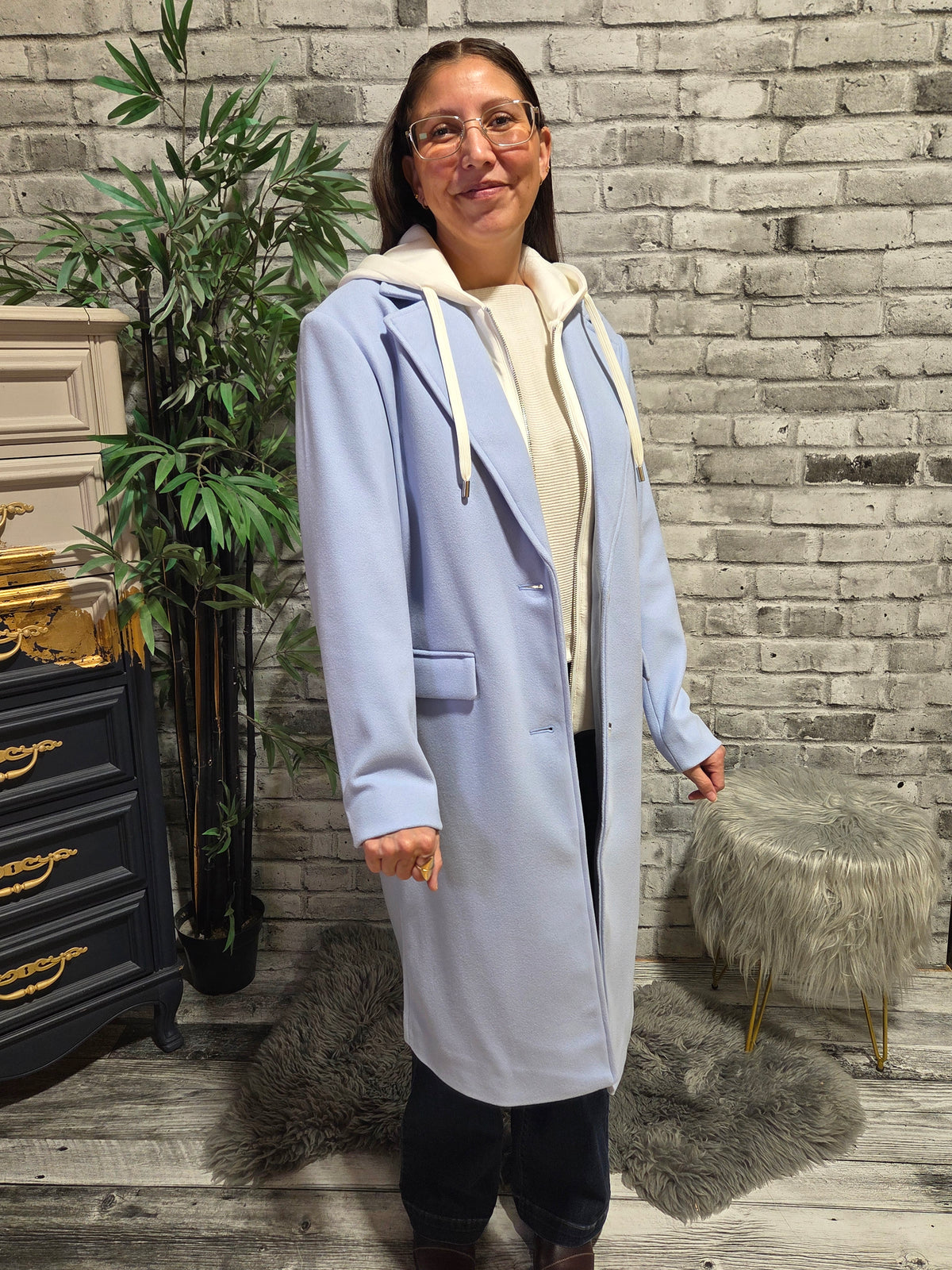 Tribal Knit Coat with Fooler Hood