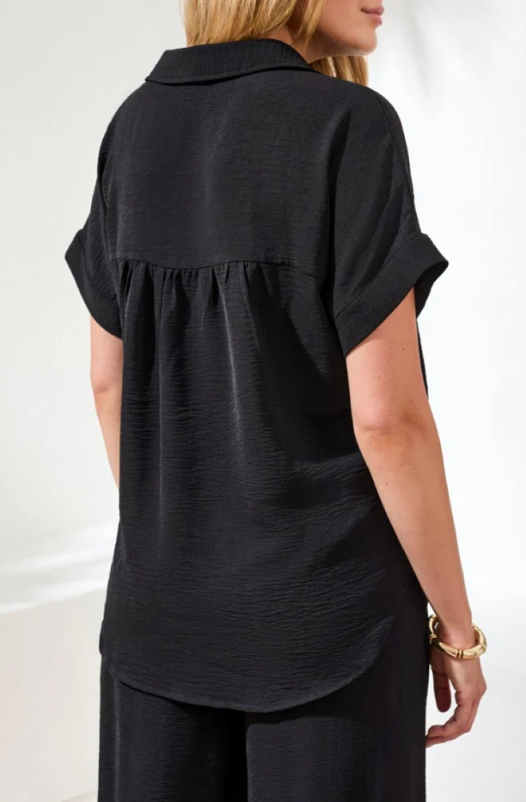 Relaxed Dolman Button Down Top
