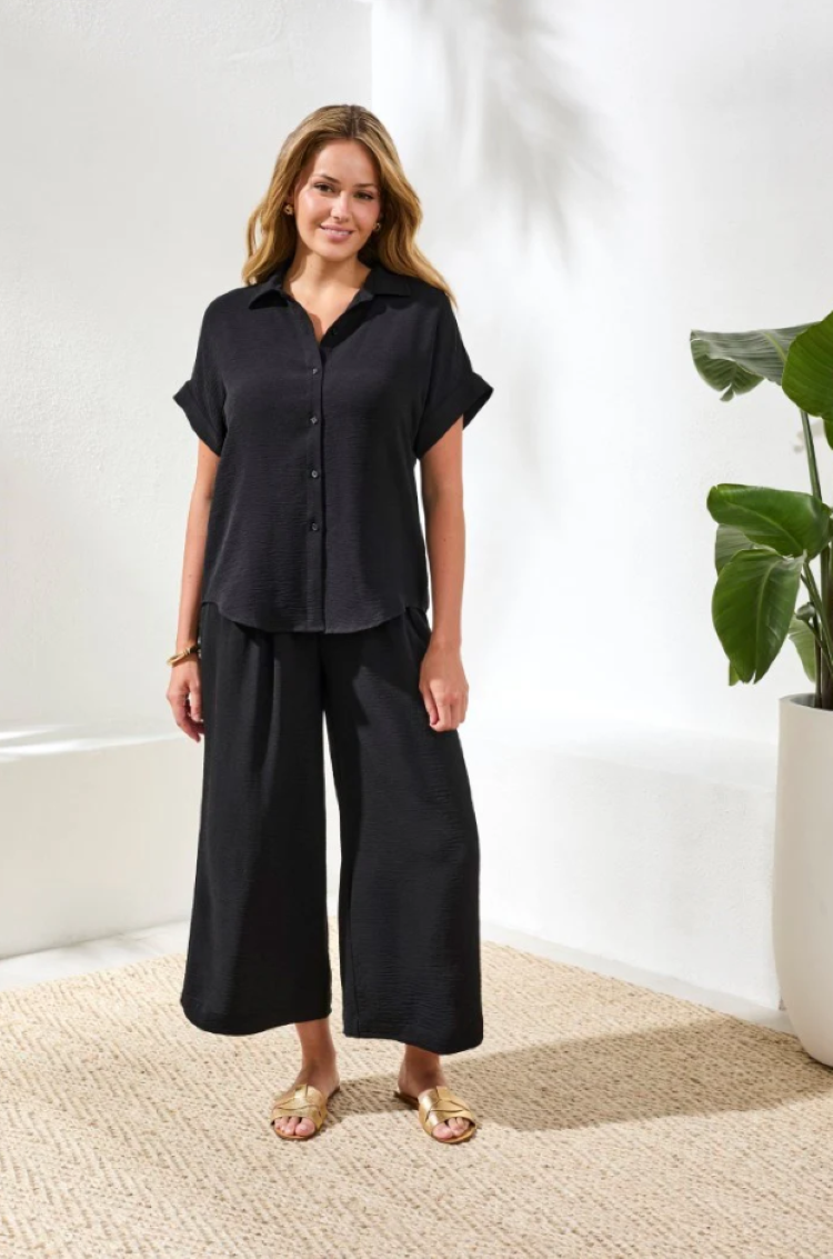 Relaxed Dolman Button Down Top