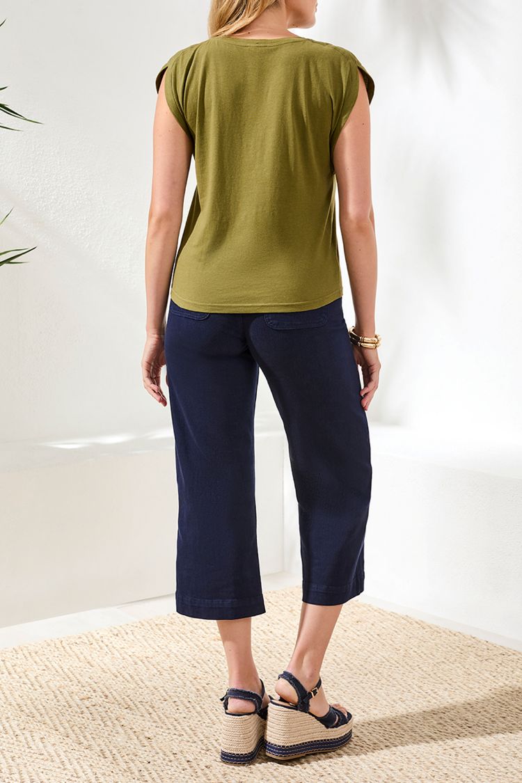 Boat Neck Cap Sleeve Top