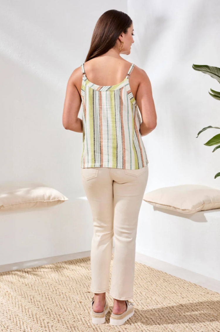 Button Front Woven Tank