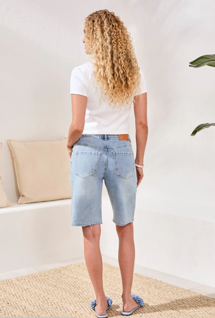 Brooke Wide Leg Denim Shorts