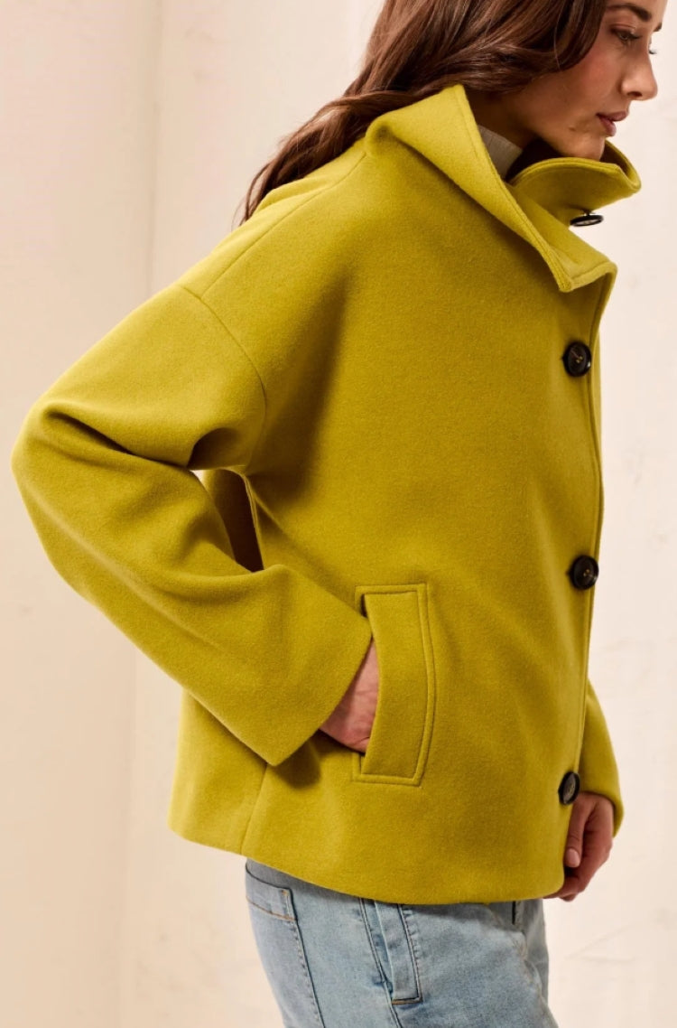 Tribal Lofty Knit Funnel Neck Jacket