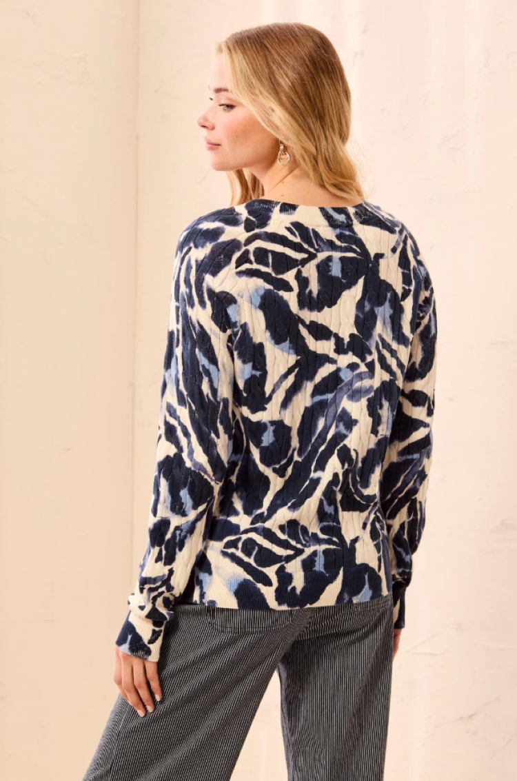 Long Sleeve Textured Crew Neck Sweater