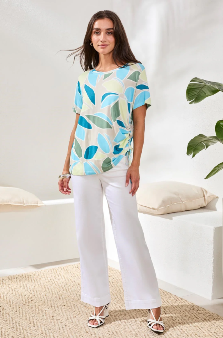 Jersey Crew With Ruching