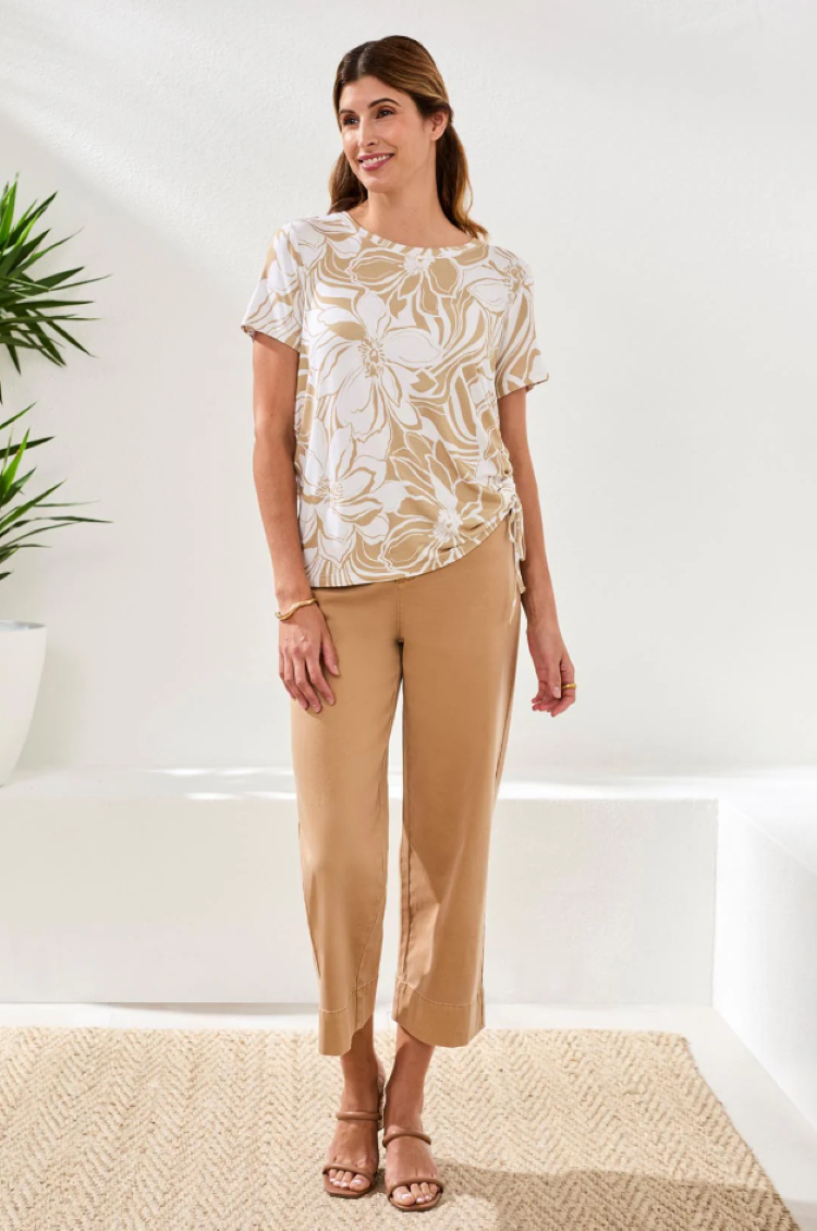 Jersey Crew With Ruching