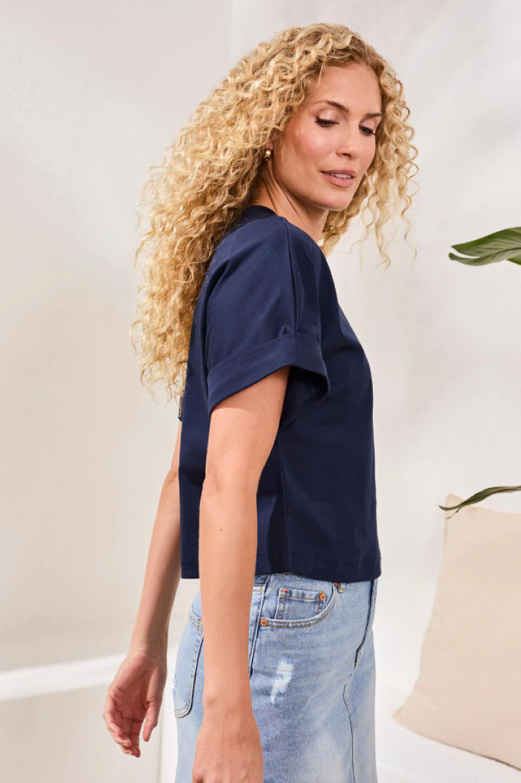 Blue Thread Boxy Tee