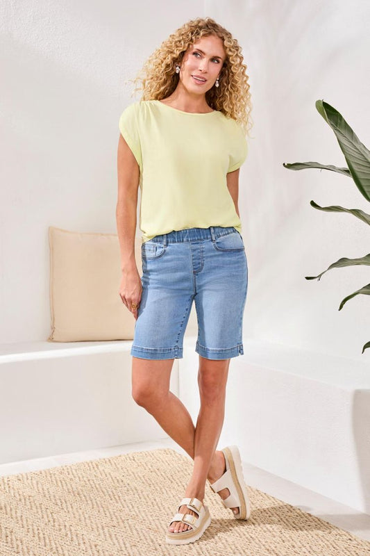 Boat Neck Cap Sleeve Top