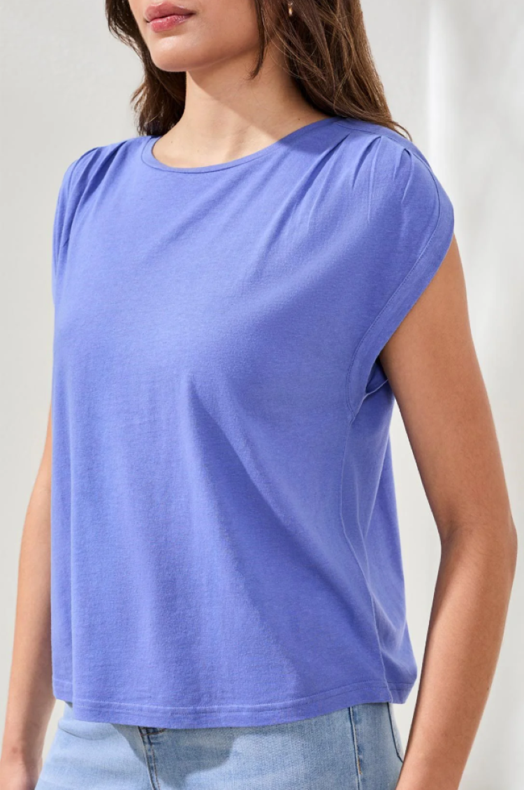 Boat Neck Cap Sleeve Top