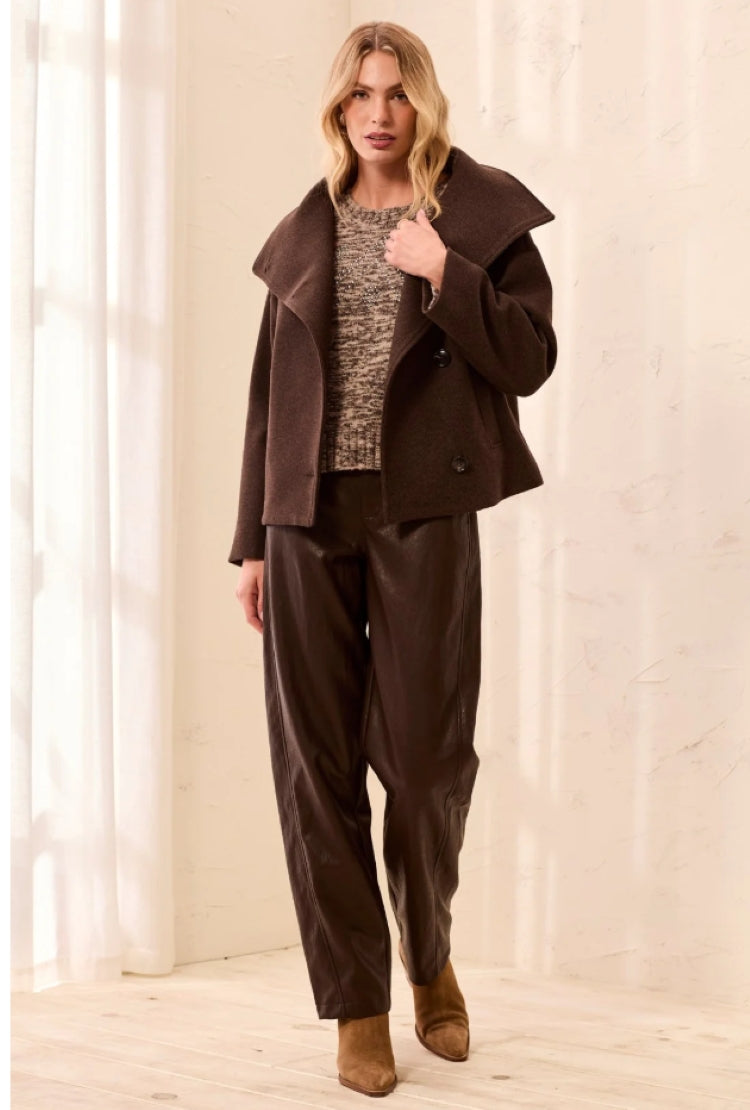 Tribal Lofty Knit Funnel Neck Jacket
