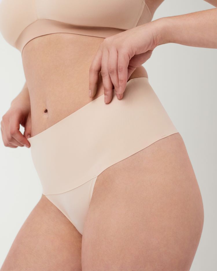 Spanx Style: SP0115, Undie-tectable Thong, front detail view