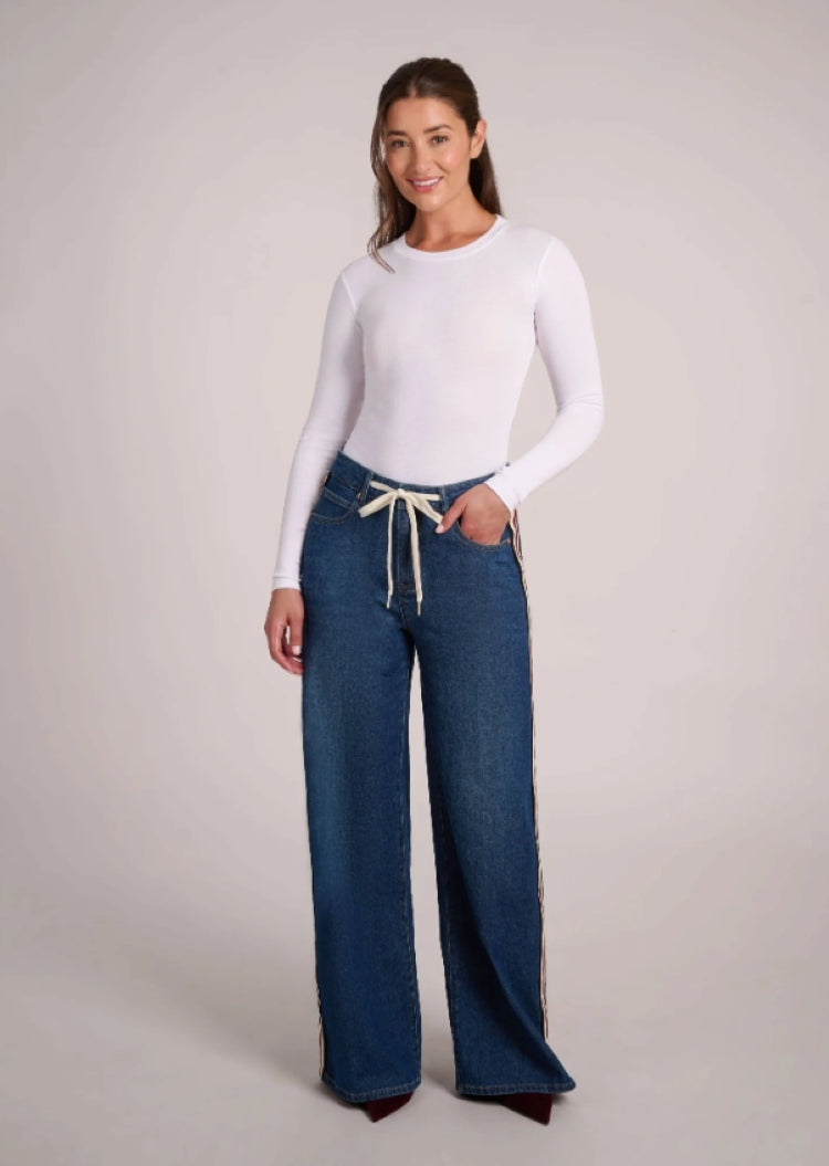 YOGA Carina Side Stripe Wide Leg Jeans