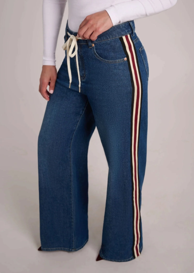 YOGA Carina Side Stripe Wide Leg Jeans