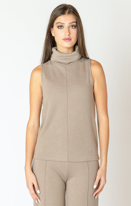 Rolled Neck Seam Detail Top