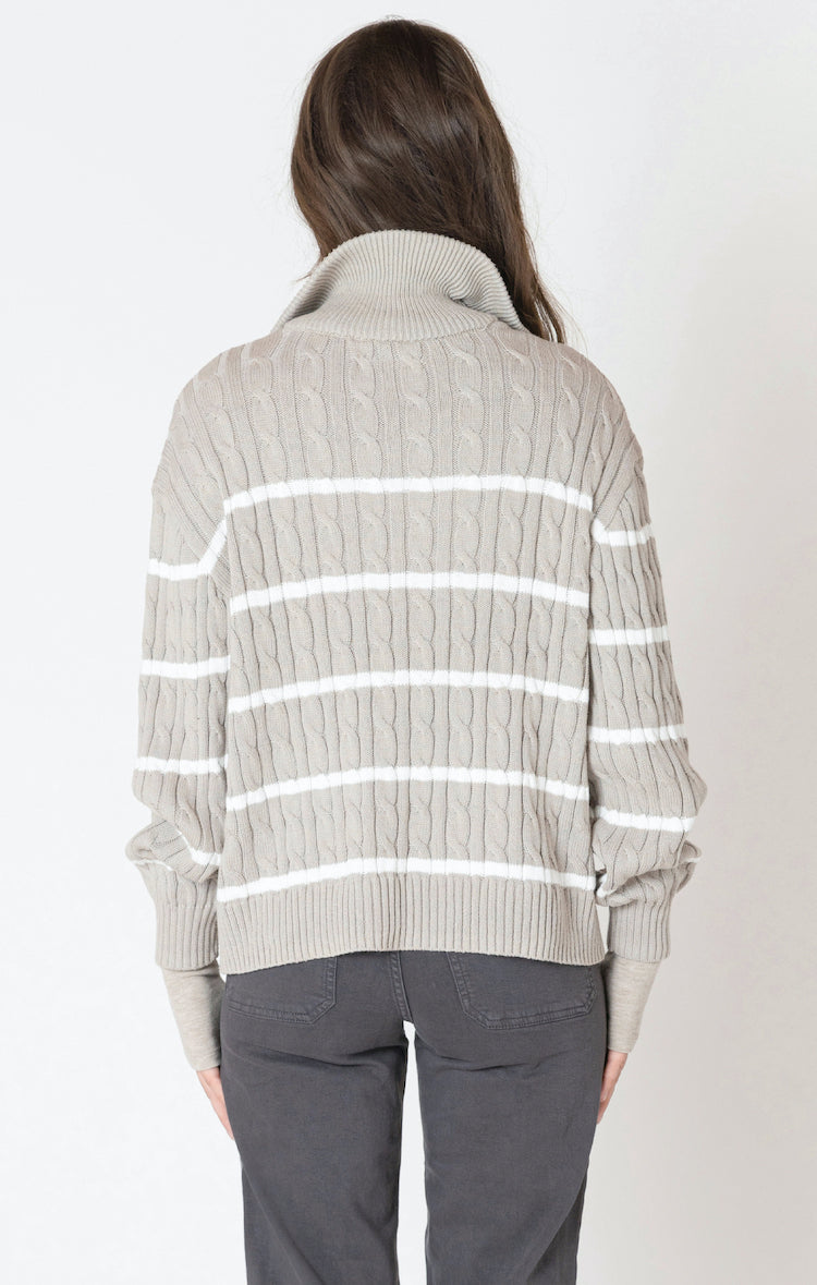 Half Zip Cable Knit Sweater