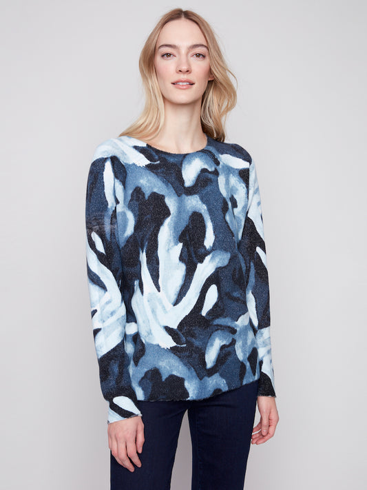 Reversible Print Raglan Sweater