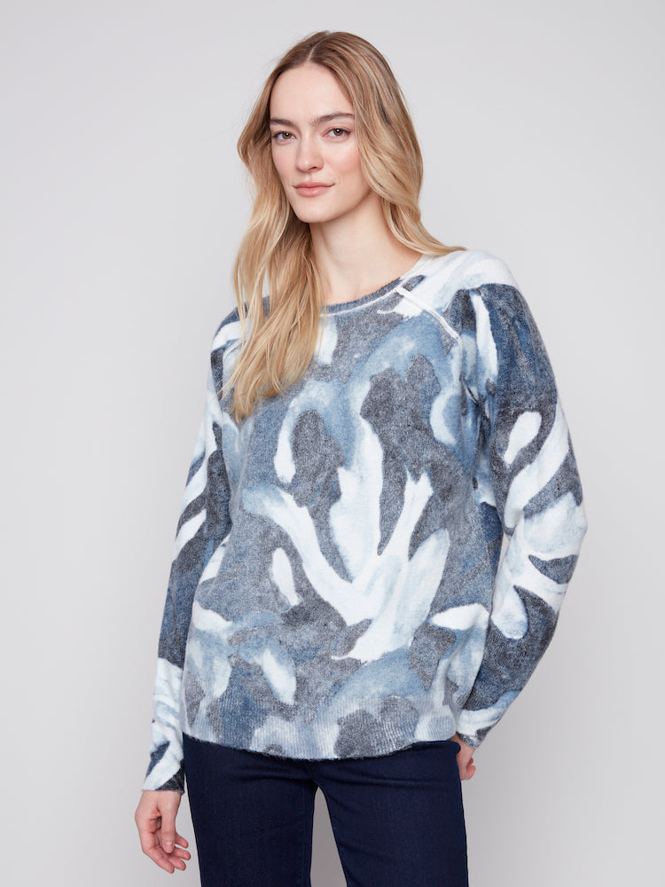 Reversible Print Raglan Sweater