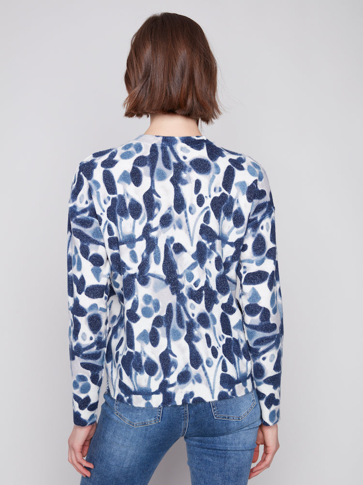 Print Reversible Long Sleeve Sweater