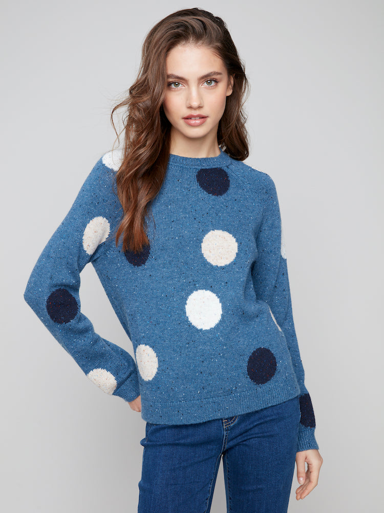 Dot Mock Neck Sweater